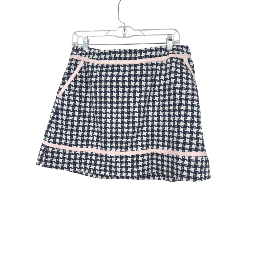 Lady Hagen Golf Skort Women 12 Navy White Pink Houndstooth Tennis Pickleball